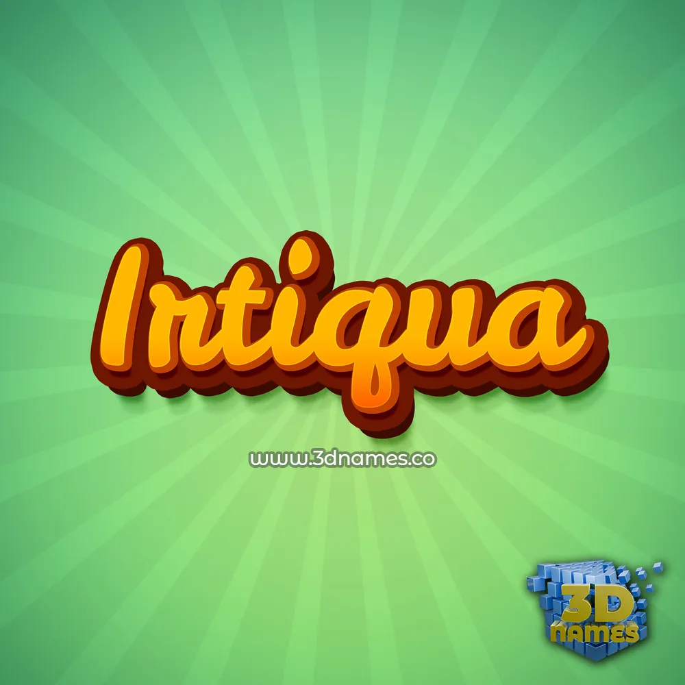 irtiqua in Green Rays style - 3D name wallpaper