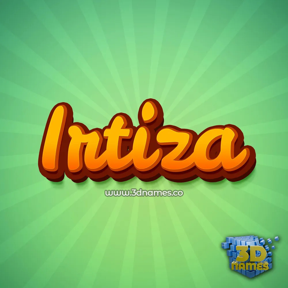 irtiza in Green Rays style - 3D name wallpaper