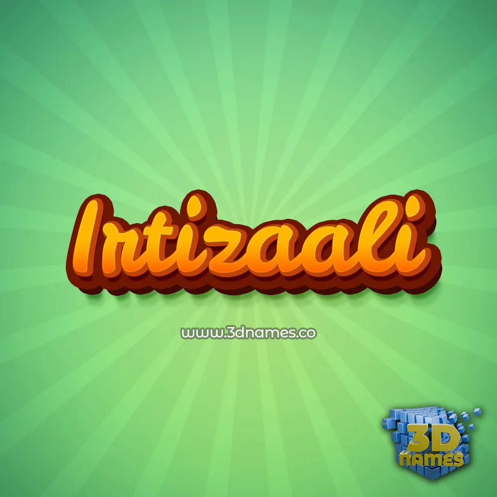 irtizaali in Green Rays style - 3D name wallpaper