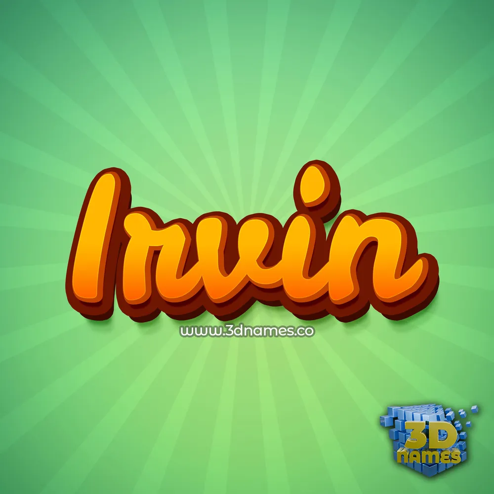irvin in Green Rays style - 3D name wallpaper