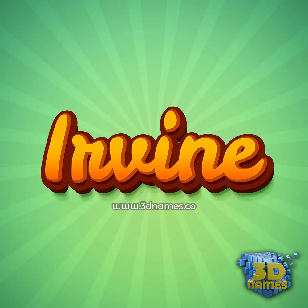 irvine in Green Rays style - 3D name wallpaper