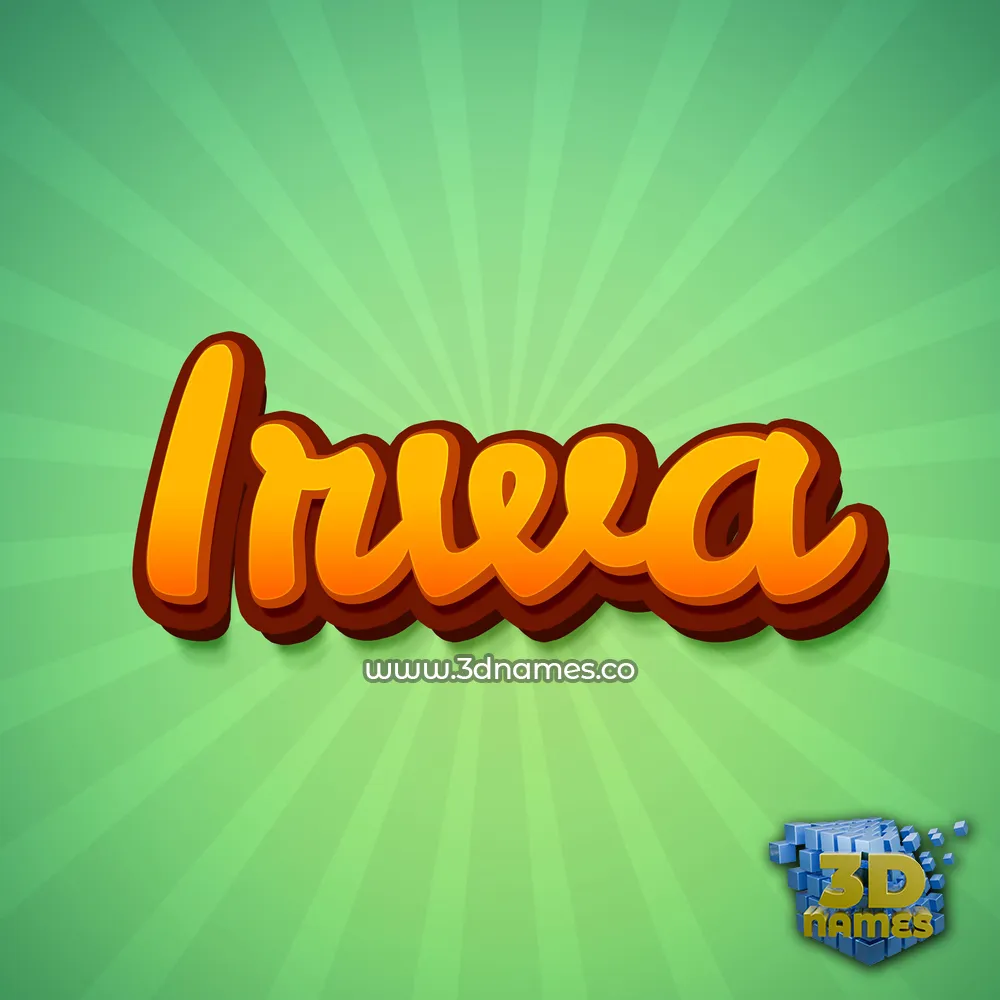 irwa in Green Rays style - 3D name wallpaper