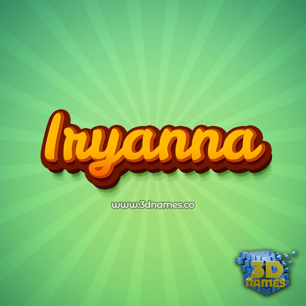 iryanna in Green Rays style - 3D name wallpaper