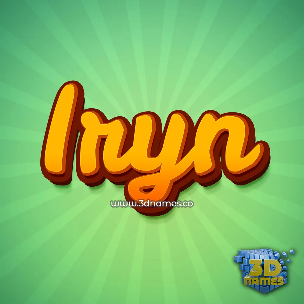 iryn in Green Rays style - 3D name wallpaper