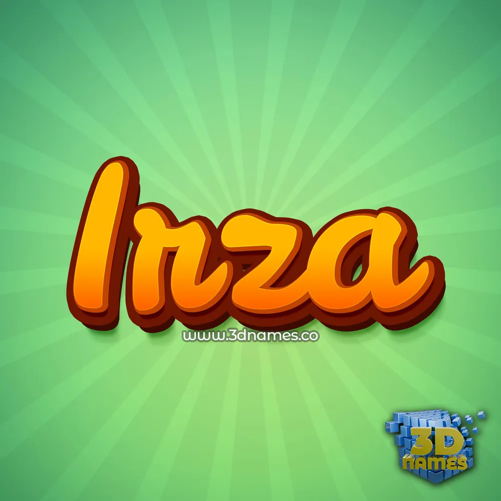 irza in Green Rays style - 3D name wallpaper