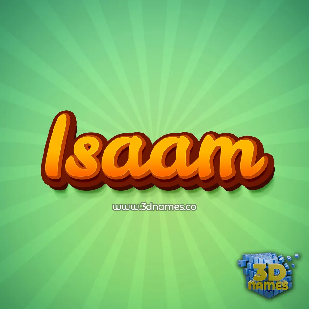 isaam in Green Rays style - 3D name wallpaper