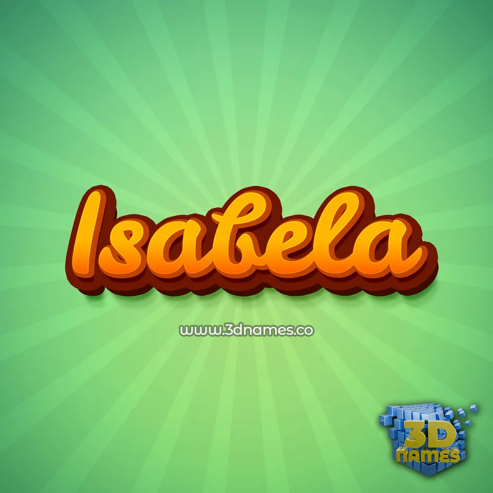 isabela in Green Rays style - 3D name wallpaper
