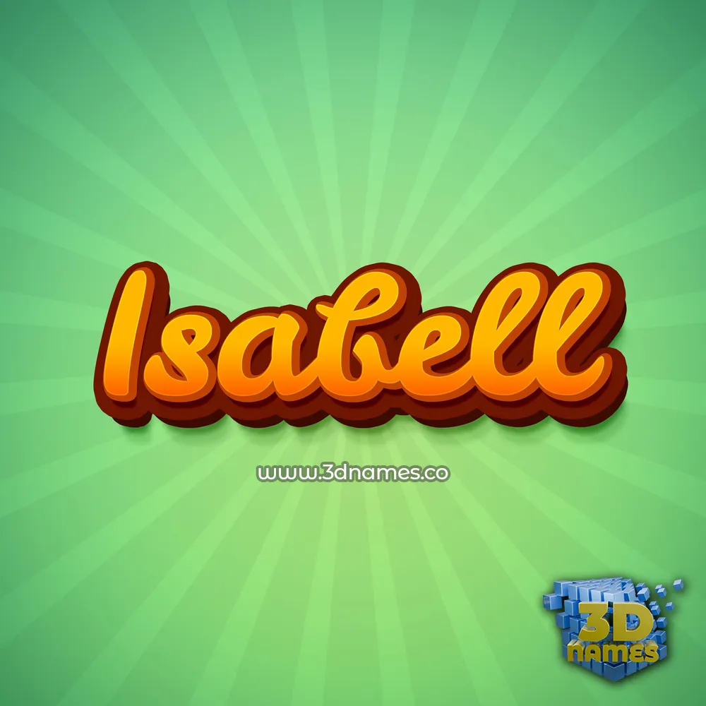 isabell in Green Rays style - 3D name wallpaper