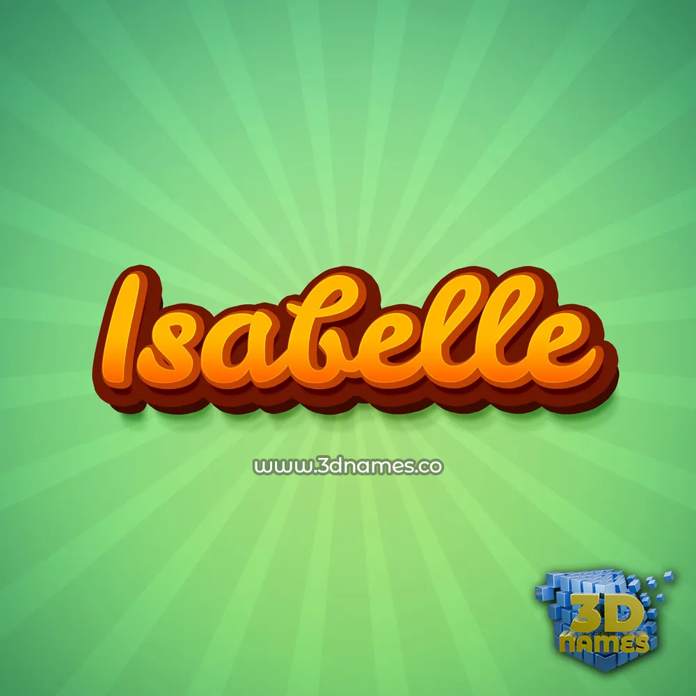 isabelle in Green Rays style - 3D name wallpaper