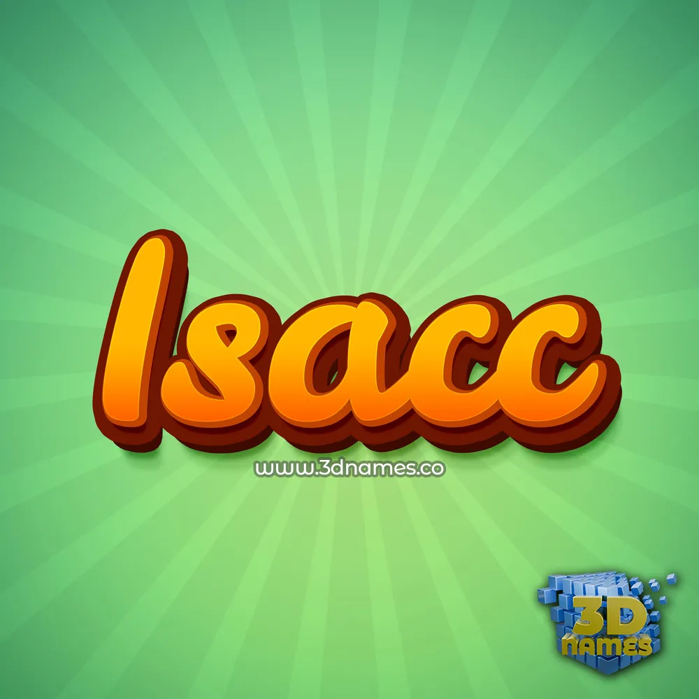 isacc in Green Rays style - 3D name wallpaper