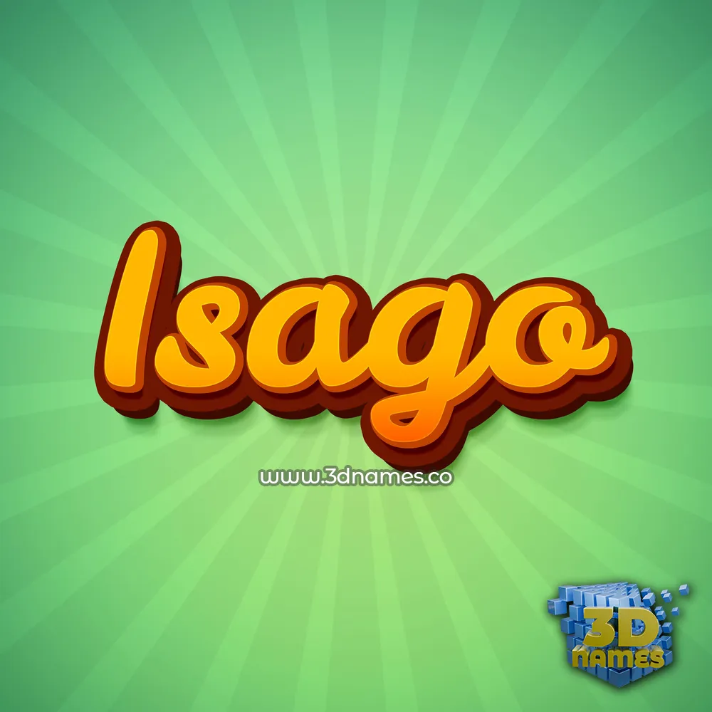 isago in Green Rays style - 3D name wallpaper