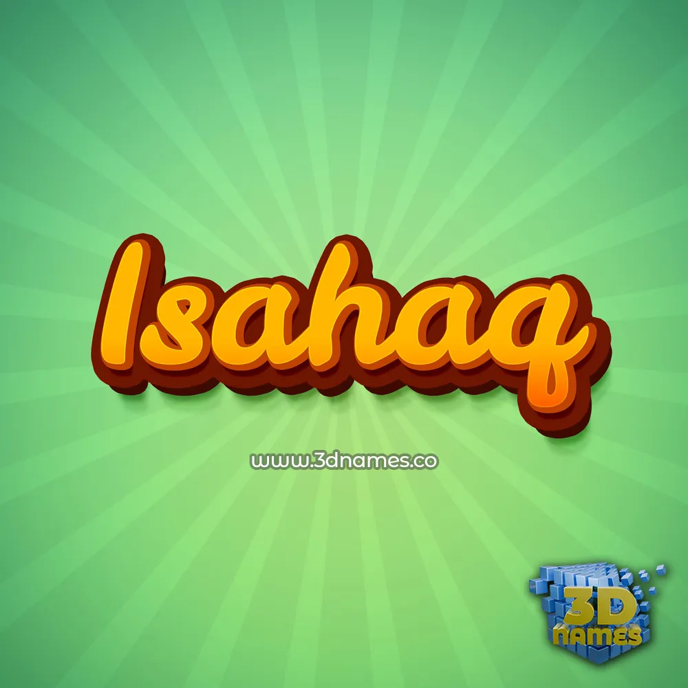 isahaq in Green Rays style - 3D name wallpaper