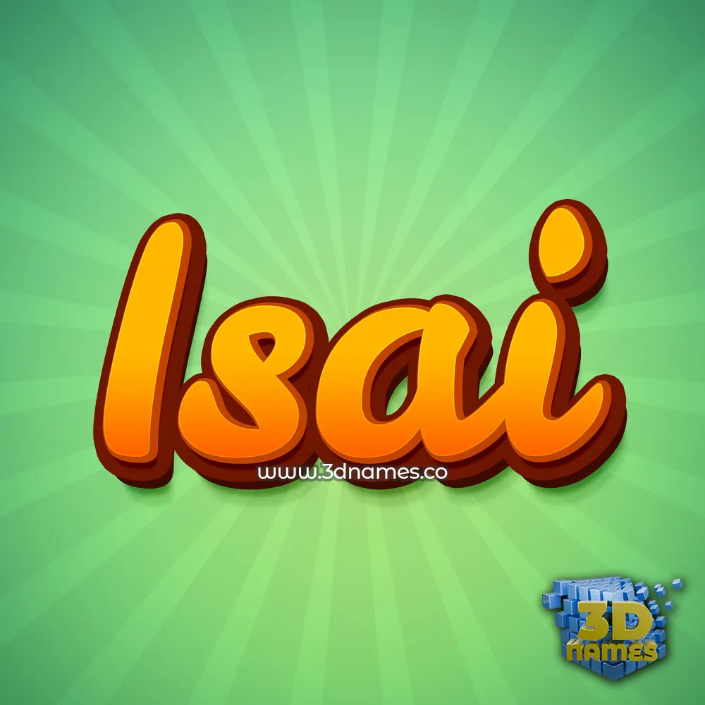 isai in Green Rays style - 3D name wallpaper