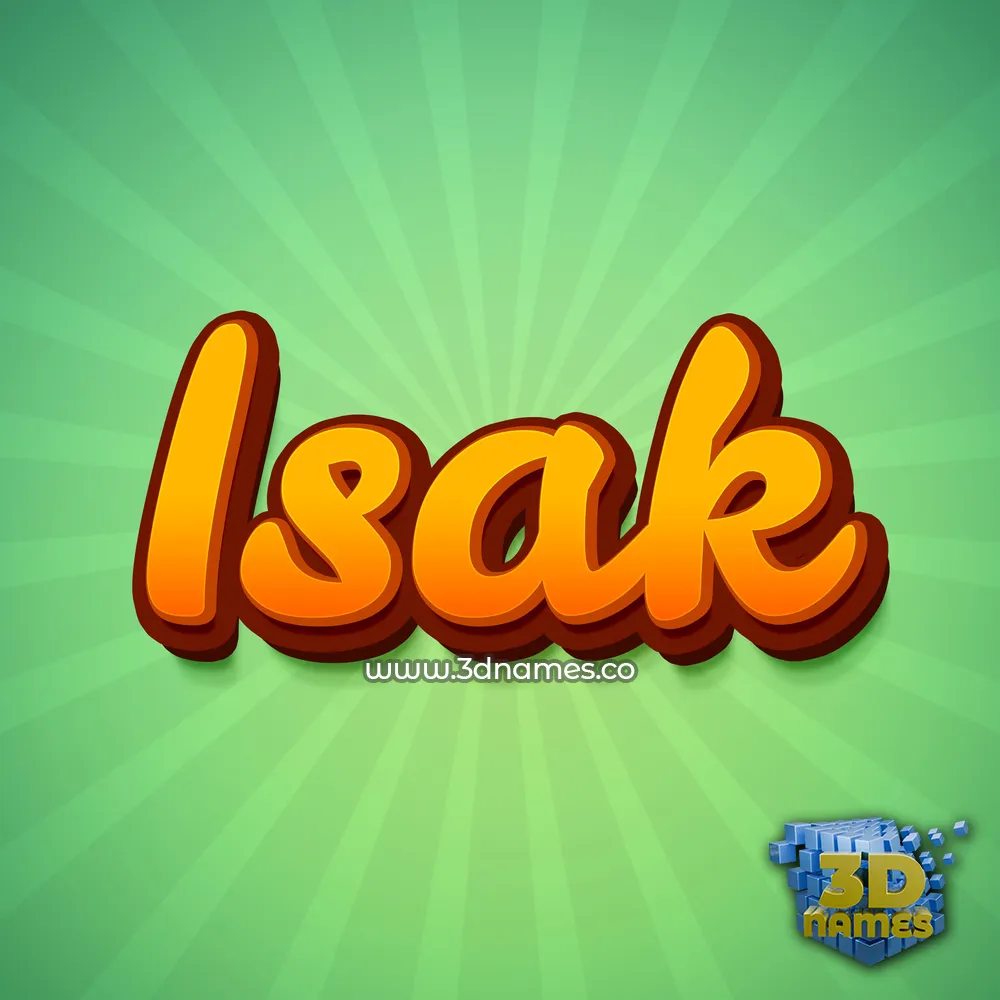 isak in Green Rays style - 3D name wallpaper