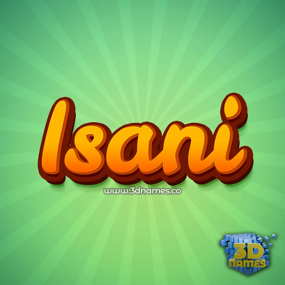 isani in Green Rays style - 3D name wallpaper