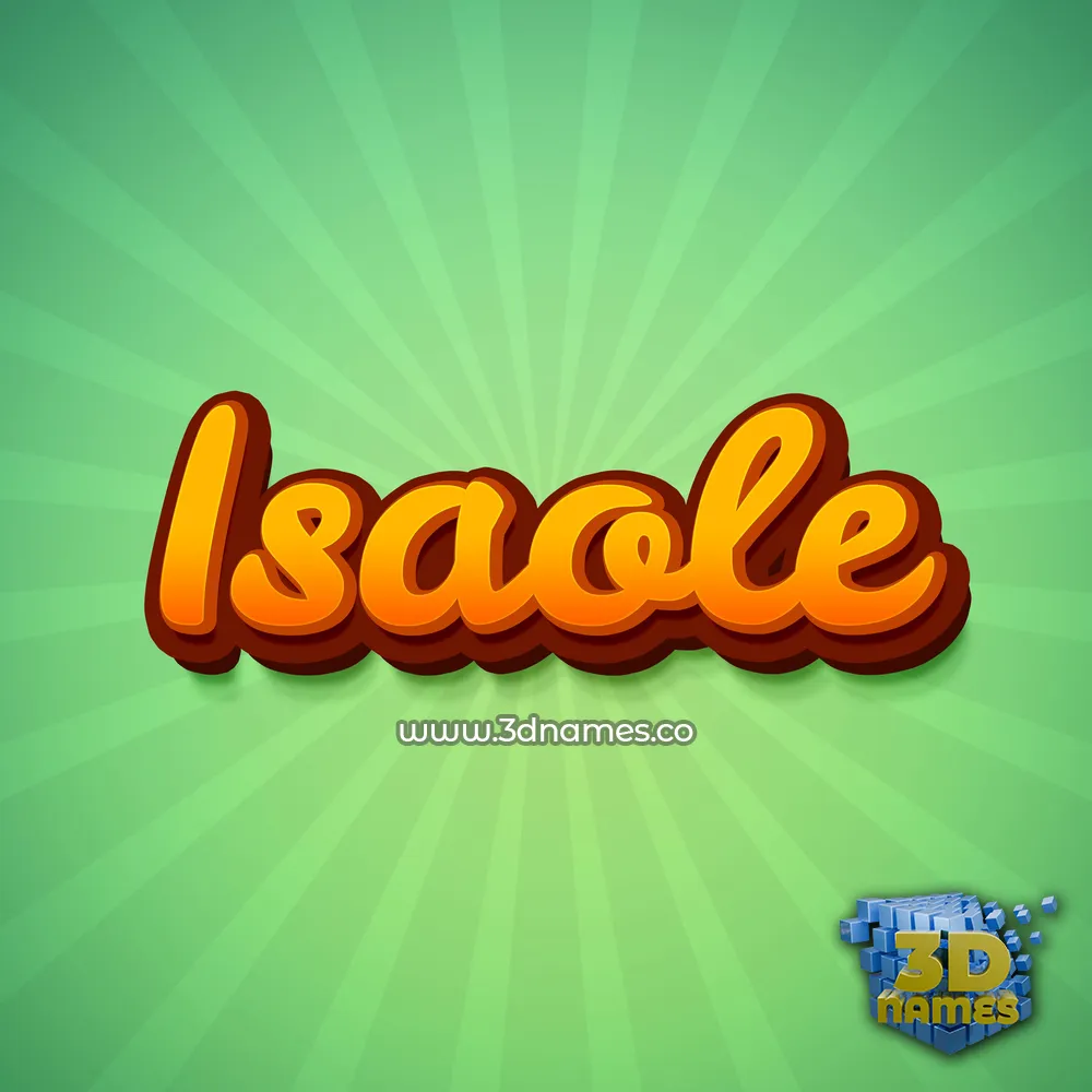 isaole in Green Rays style - 3D name wallpaper