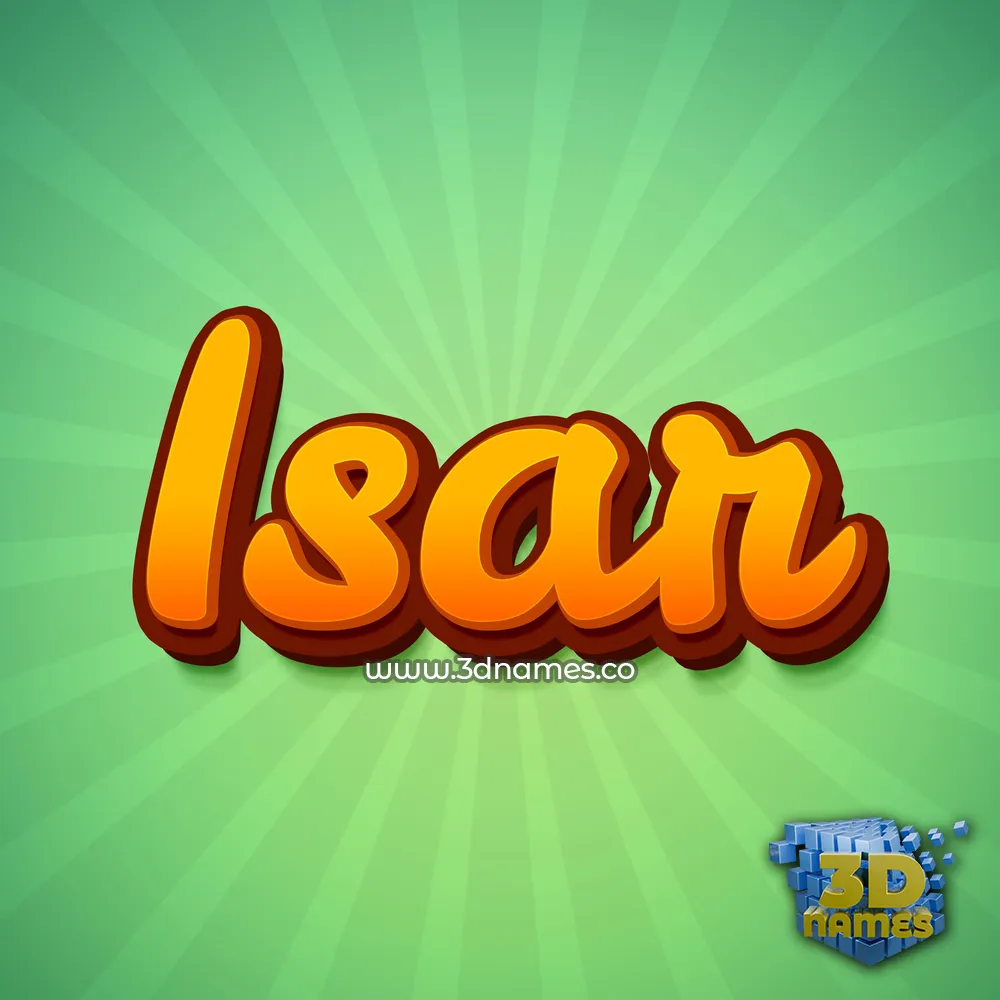 isar in Green Rays style - 3D name wallpaper