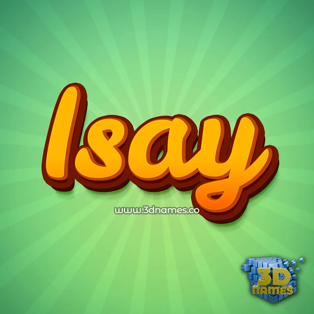 isay in Green Rays style - 3D name wallpaper