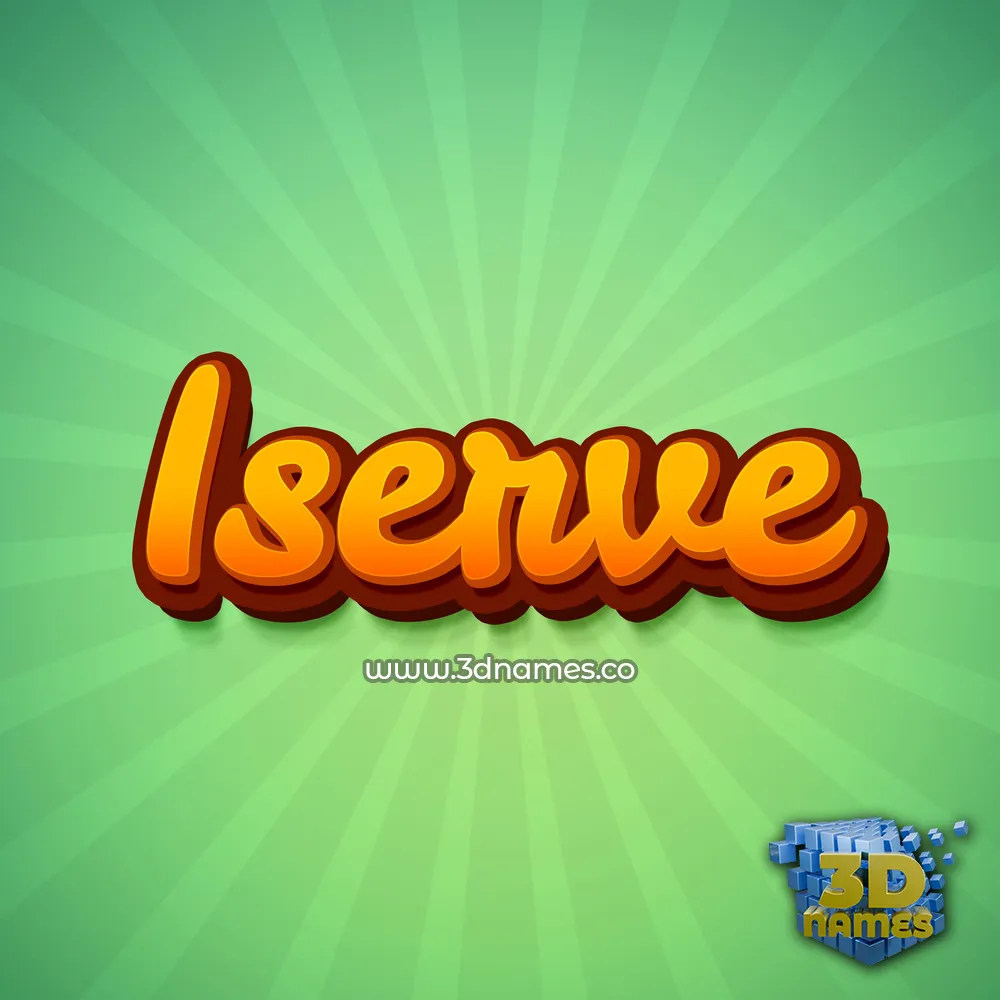 iserve in Green Rays style - 3D name wallpaper