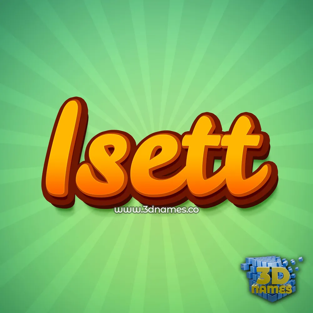 isett in Green Rays style - 3D name wallpaper