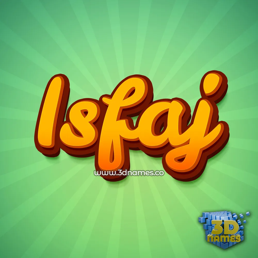 isfaj in Green Rays style - 3D name wallpaper