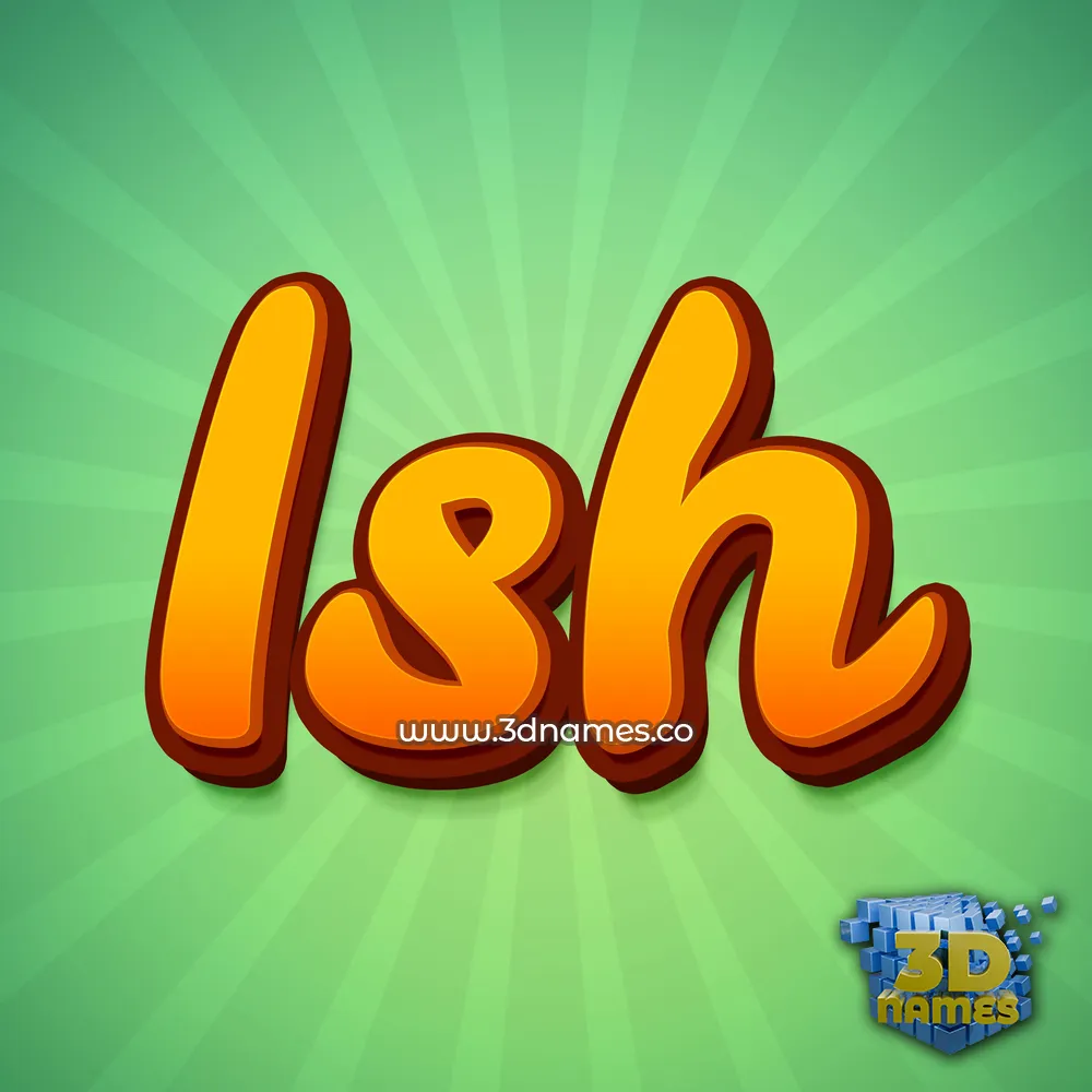 ish in Green Rays style - 3D name wallpaper
