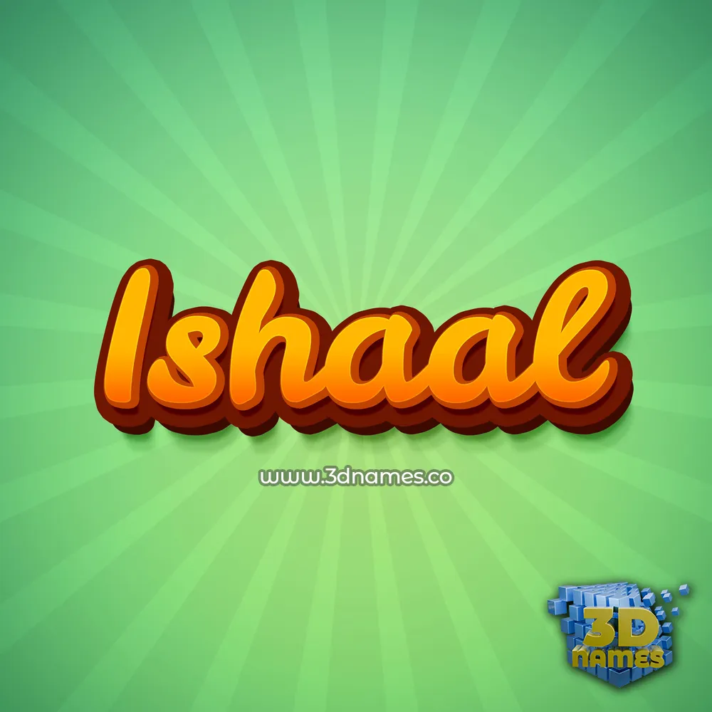 ishaal in Green Rays style - 3D name wallpaper