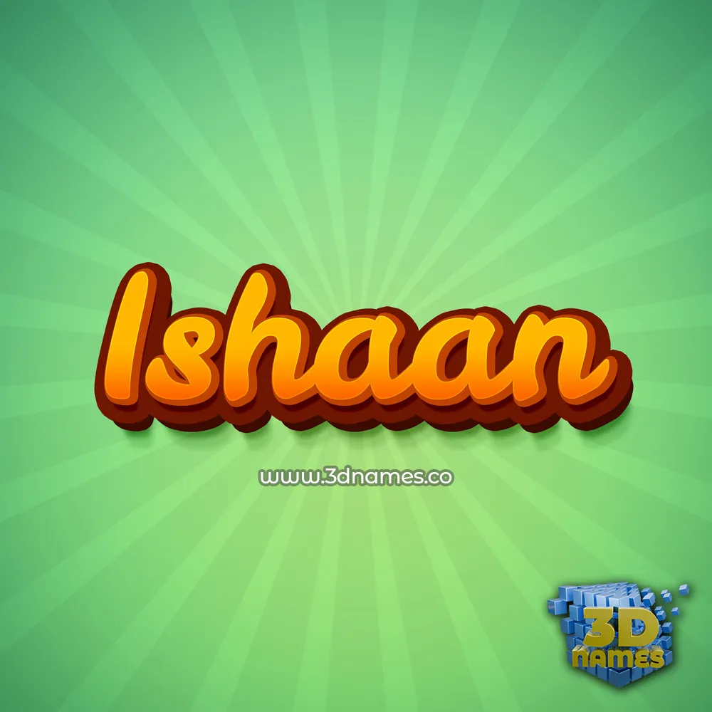 ishaan in Green Rays style - 3D name wallpaper