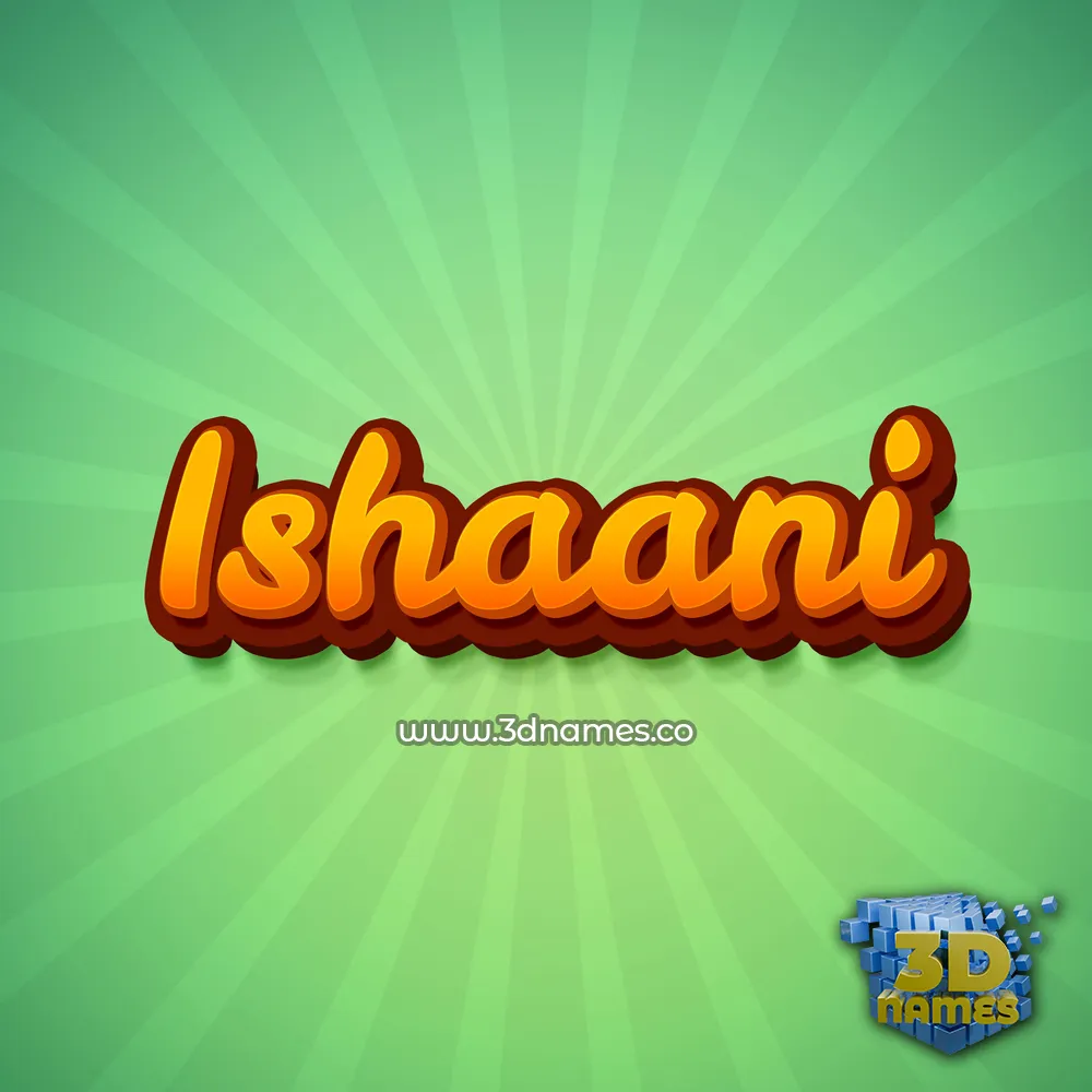 ishaani in Green Rays style - 3D name wallpaper