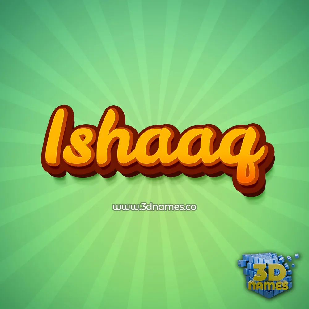 ishaaq in Green Rays style - 3D name wallpaper