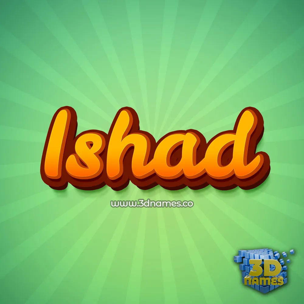 ishad in Green Rays style - 3D name wallpaper