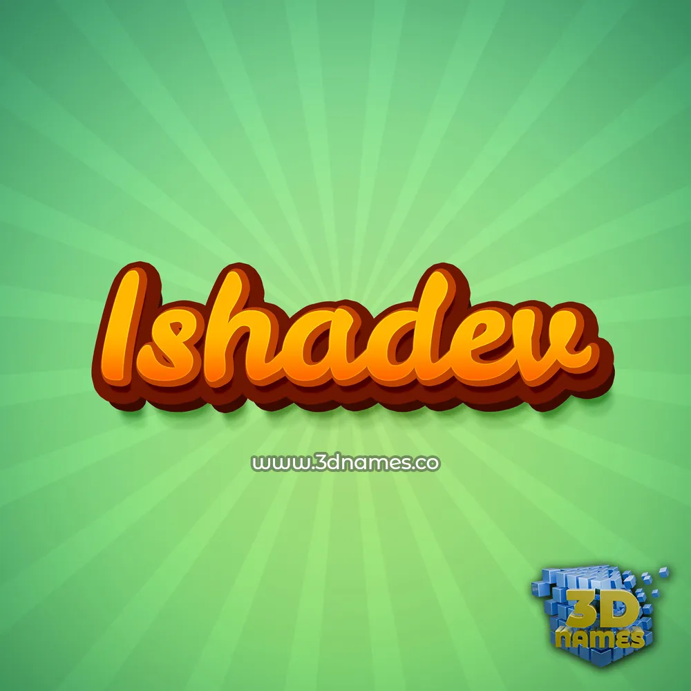 ishadev in Green Rays style - 3D name wallpaper