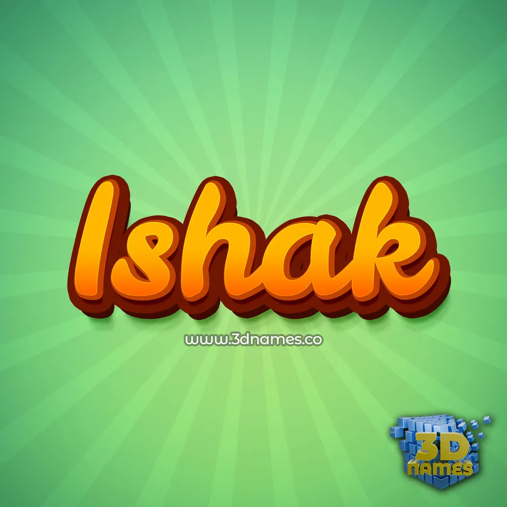 ishak in Green Rays style - 3D name wallpaper