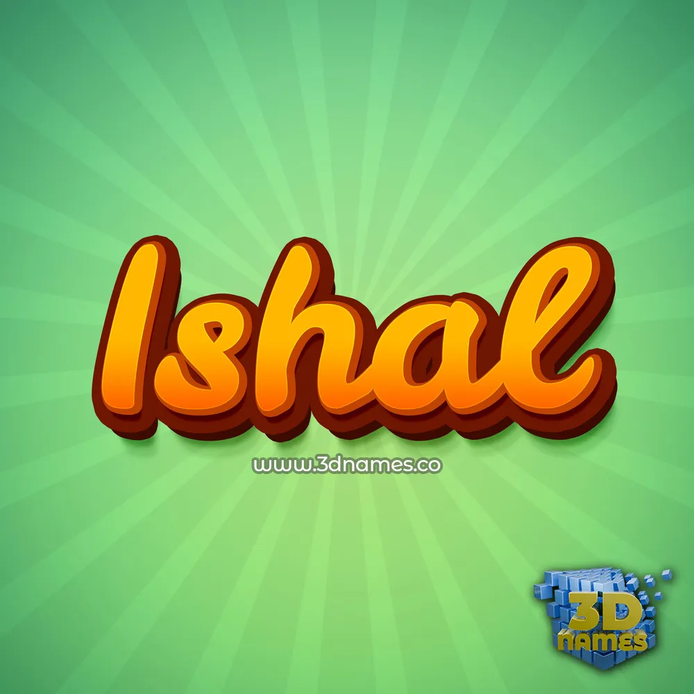 ishal in Green Rays style - 3D name wallpaper