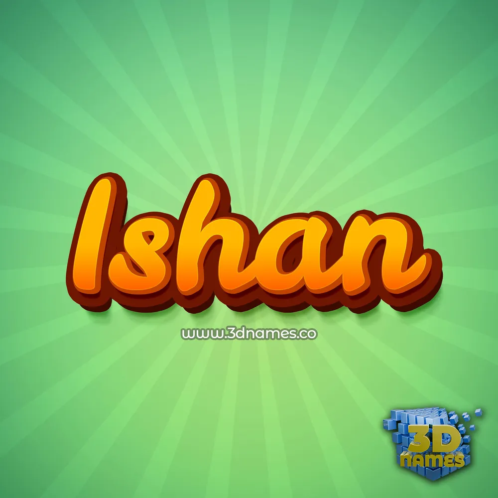 ishan in Green Rays style - 3D name wallpaper