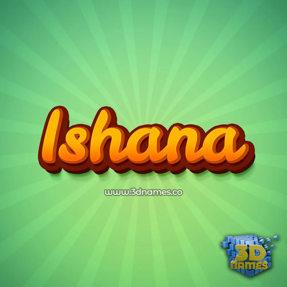 ishana in Green Rays style - 3D name wallpaper