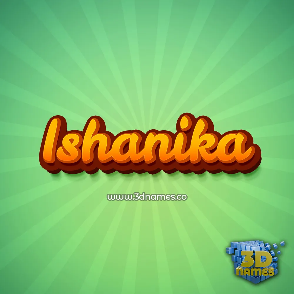 ishanika in Green Rays style - 3D name wallpaper