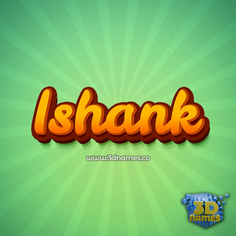 ishank in Green Rays style - 3D name wallpaper
