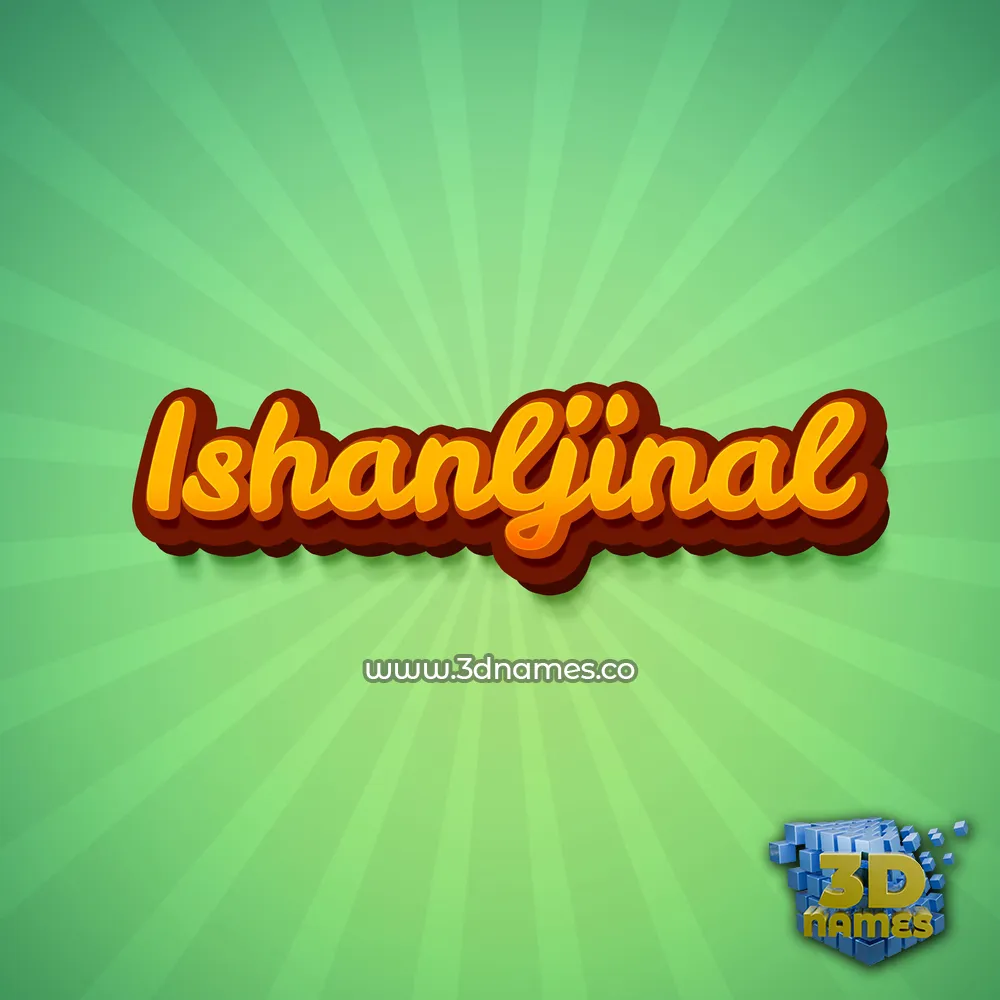 ishanljinal in Green Rays style - 3D name wallpaper