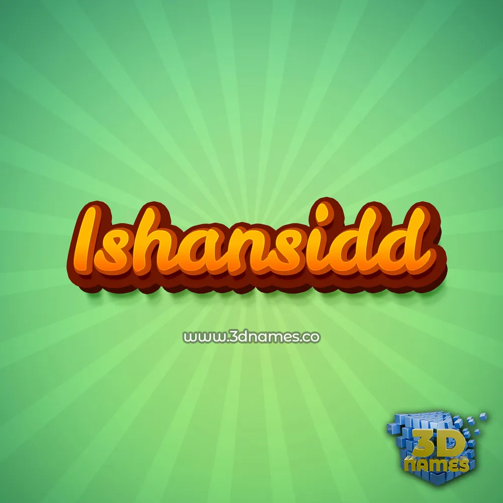 ishansidd in Green Rays style - 3D name wallpaper