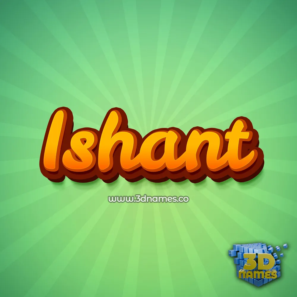 ishant in Green Rays style - 3D name wallpaper