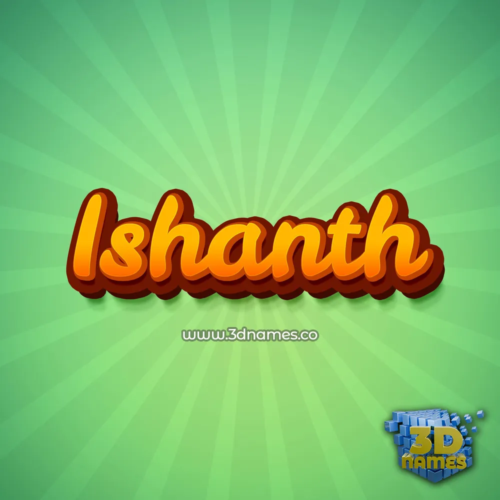 ishanth in Green Rays style - 3D name wallpaper