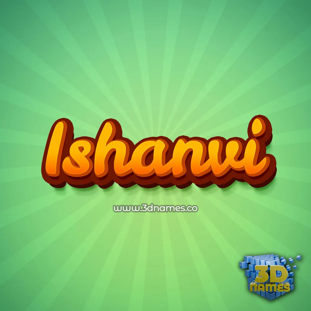ishanvi in Green Rays style - 3D name wallpaper