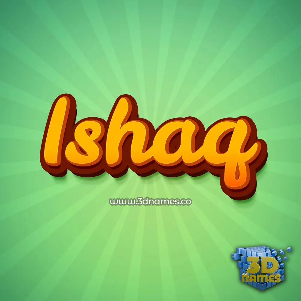 ishaq in Green Rays style - 3D name wallpaper