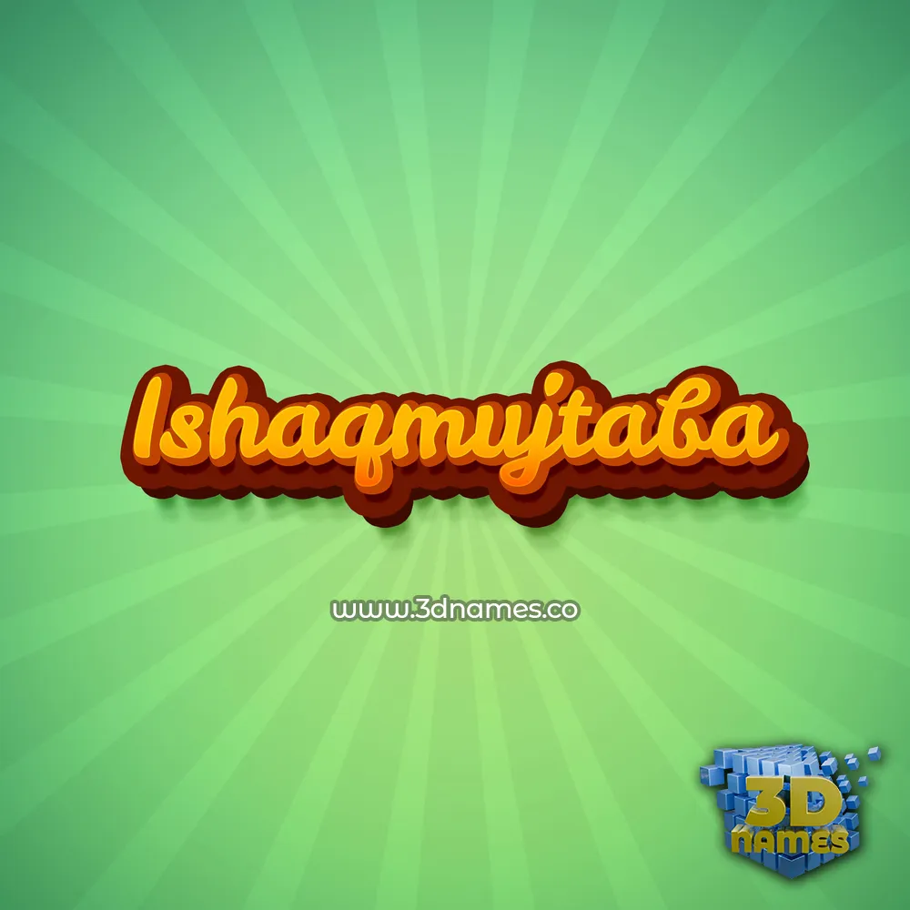 ishaqmujtaba in Green Rays style - 3D name wallpaper