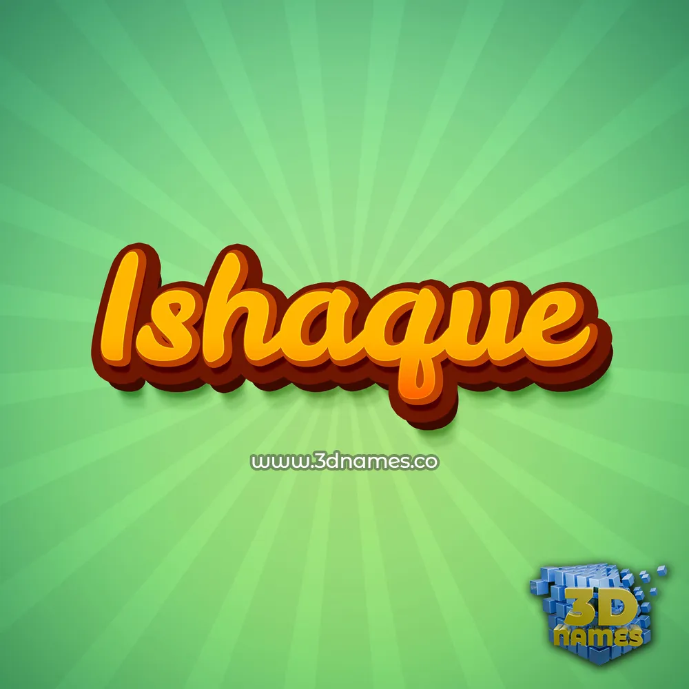ishaque in Green Rays style - 3D name wallpaper