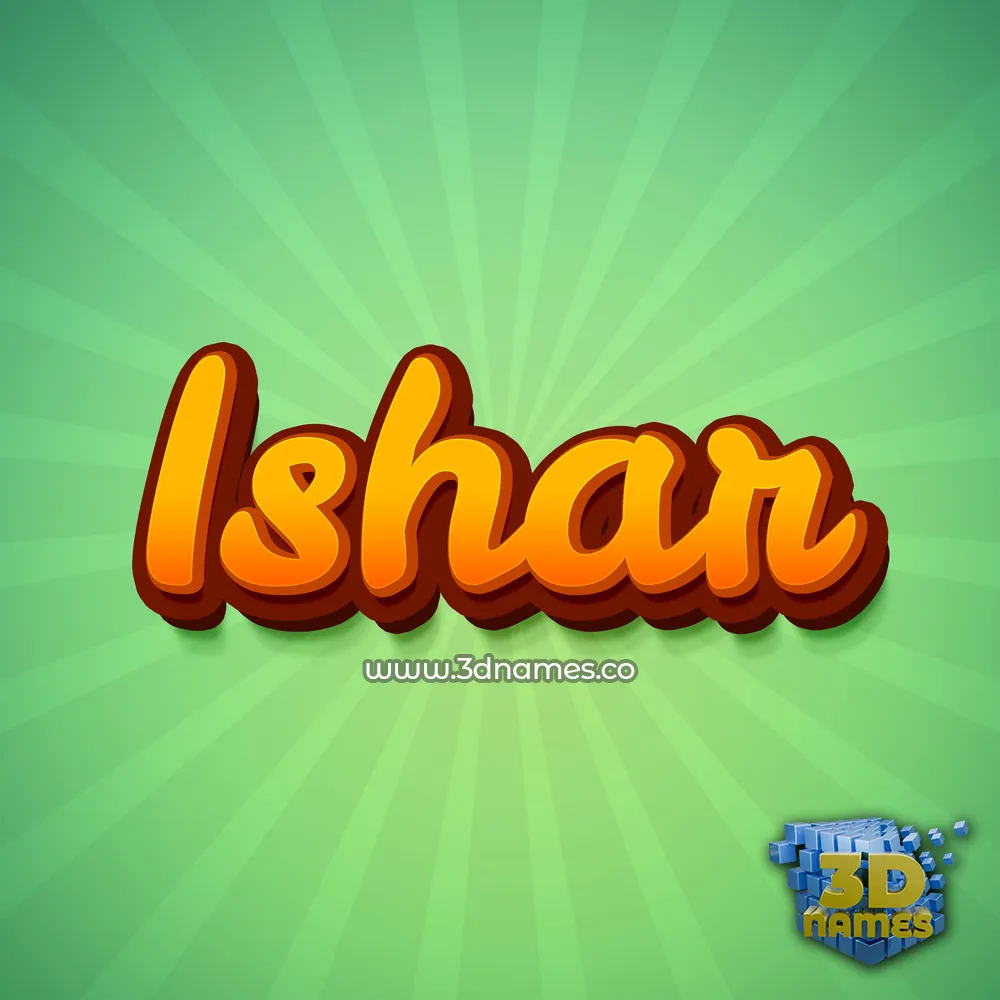 ishar in Green Rays style - 3D name wallpaper