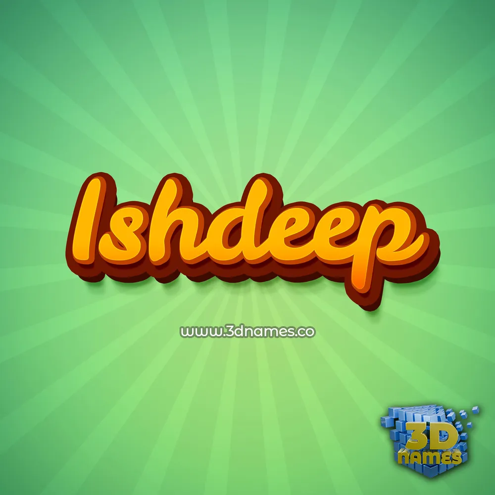 ishdeep in Green Rays style - 3D name wallpaper