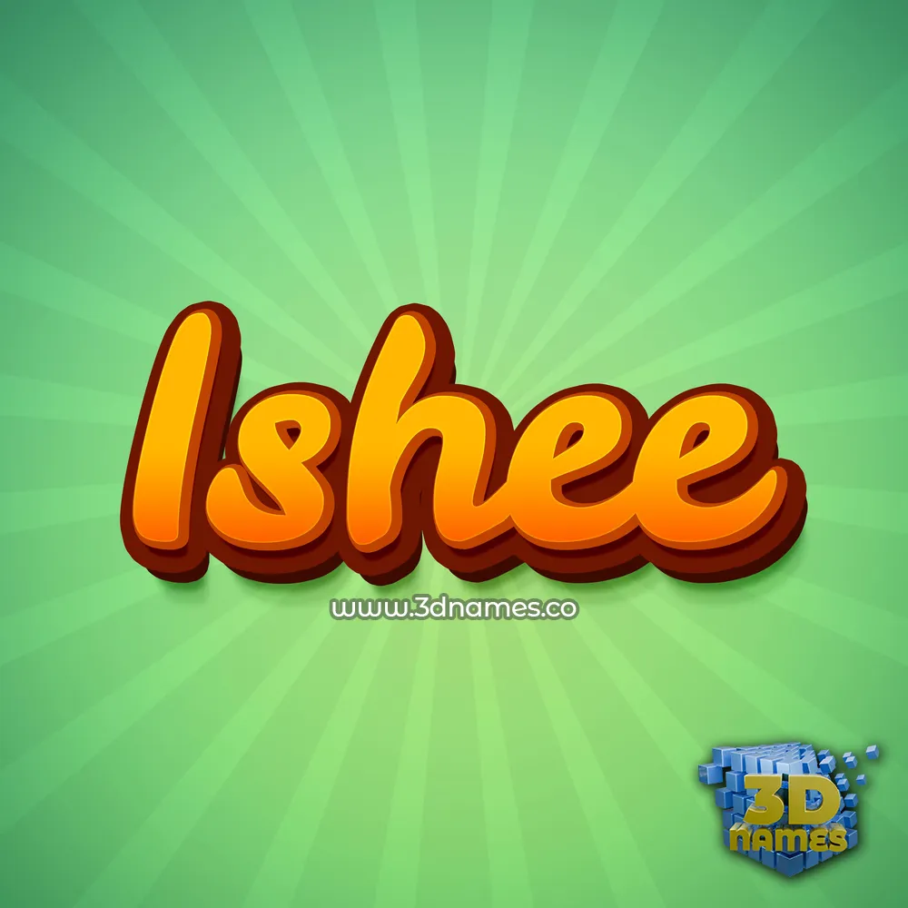 ishee in Green Rays style - 3D name wallpaper