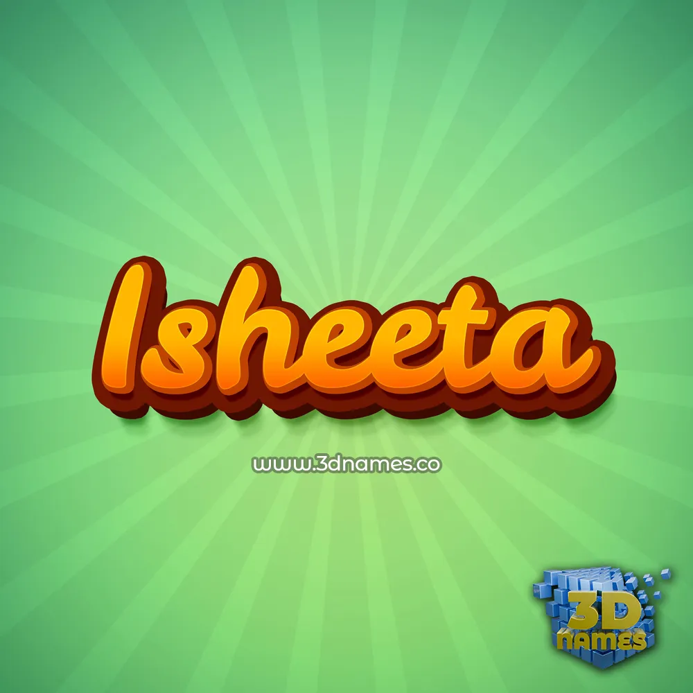 isheeta in Green Rays style - 3D name wallpaper